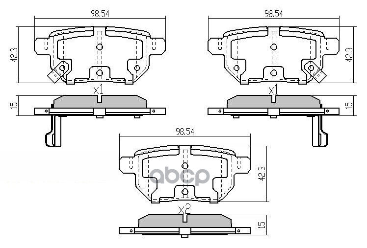 Комплект задних тормозных колодок, дисковый тормоз