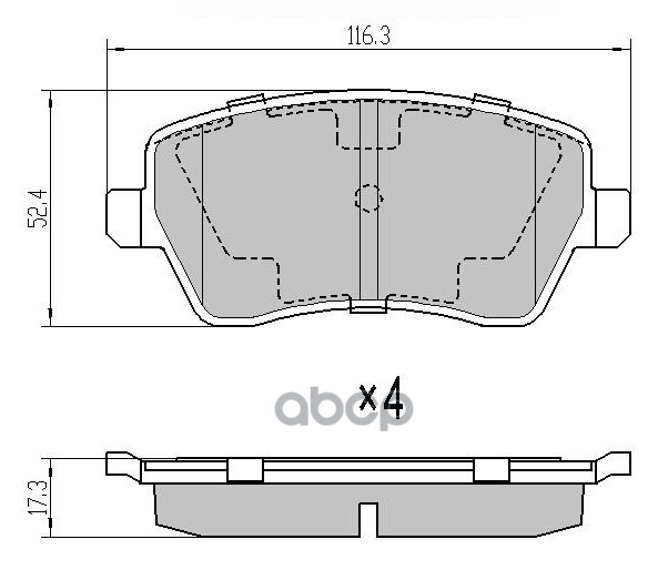 Комплект передних тормозных колодок, дисковый тормоз