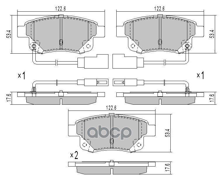 Комплект задних тормозных колодок, дисковый тормоз