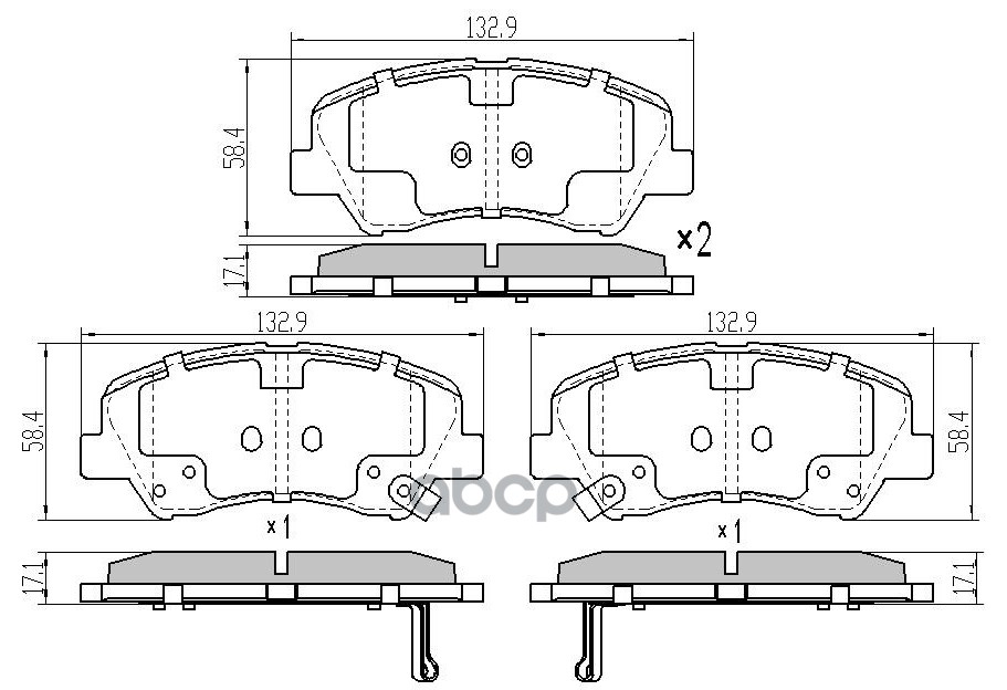 Комплект передних тормозных колодок, дисковый тормоз