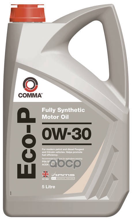 Масло моторное синтетическое COMMA Eco-P 0W-30, 5л., PSA B71 2312, ACEA C2