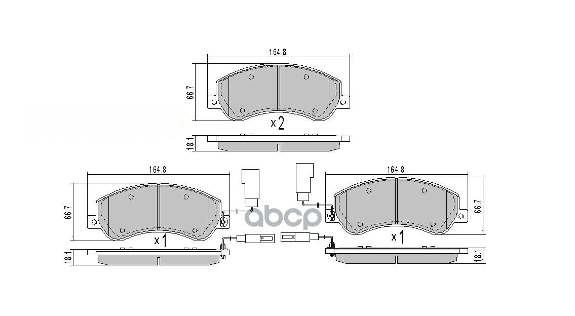 Комплект передних тормозных колодок, дисковый тормоз