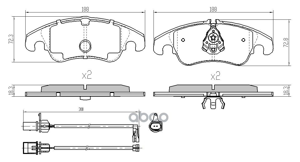Комплект передних тормозных колодок, дисковый тормоз