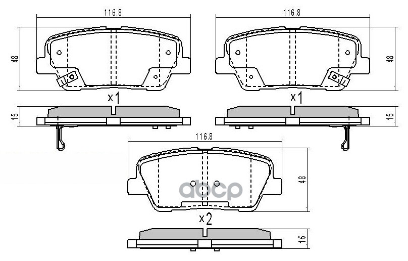 Комплект задних тормозных колодок, дисковый тормоз