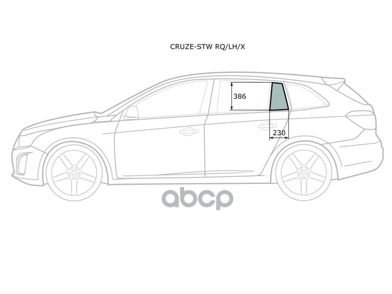 Стекло форточки (Сзади/ Слева/ Цвет зеленый) Chevrolet Cruze 09-15 XYG арт. CRUZE-STW RQ/LH/X