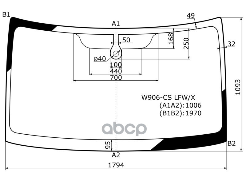 Стекло лобовое (Датчик дождя) Mercedes-Benz Sprinter 06-18 / Volkswagen Crafter 06-16 XYG арт. W906-CS LFW/X