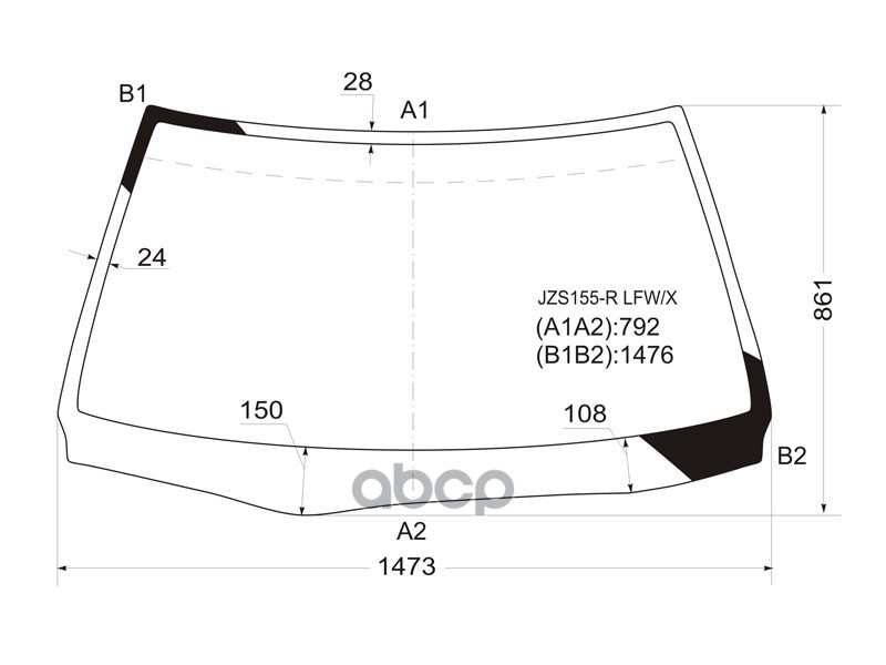 Стекло лобовое Toyota Crown 95-01 XYG арт. JZS155-R LFW/X