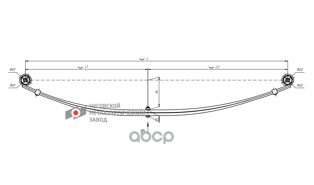 3302-2912010-02  Рессора задняя для ГАЗ 3302 2 листа