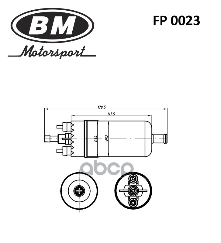 Топливный электробензонасос, элемент насоса FP 0002 (с монтажным комплектом), GAZ 406 FP0023