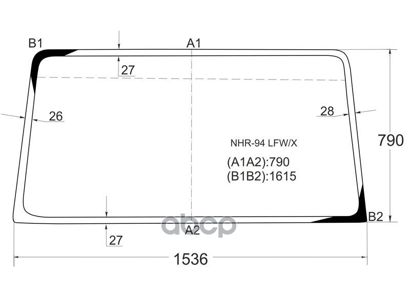 Стекло лобовое (высокая кабина) Isuzu ELF NPRNQR 93-12 / BAW Fenix 1044 05-11 XYG арт. NHR-94 LFW/X