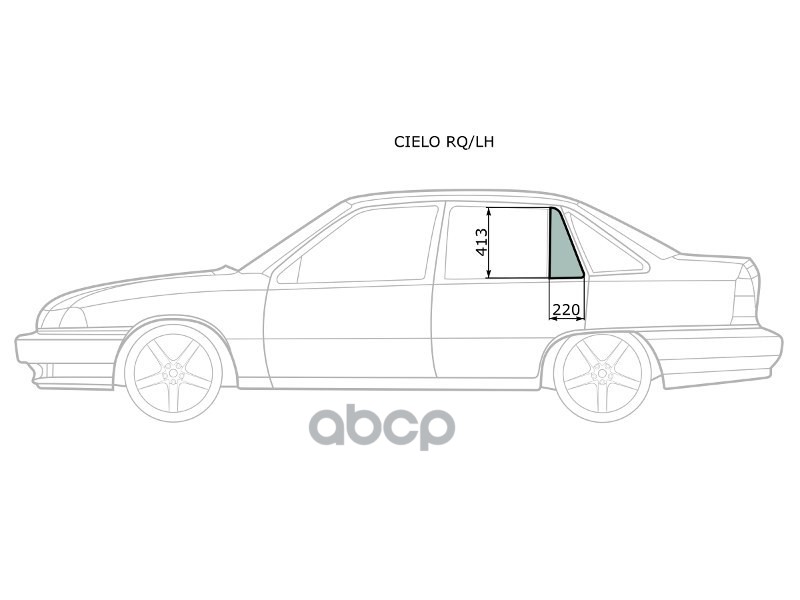 Стекло форточки (Сзади/ Слева/ Цвет зеленый) Daewoo Nexia 94-16 XYG арт. CIELO RQ/LH