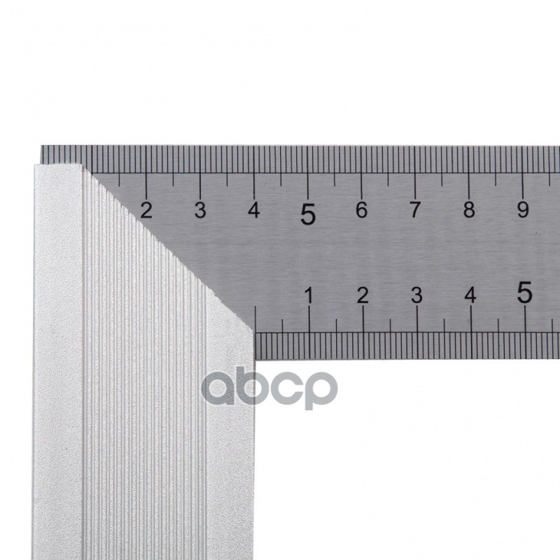 Угольник стальной, нержавеющая сталь, градуировка, алюминиевое основание, 400 мм