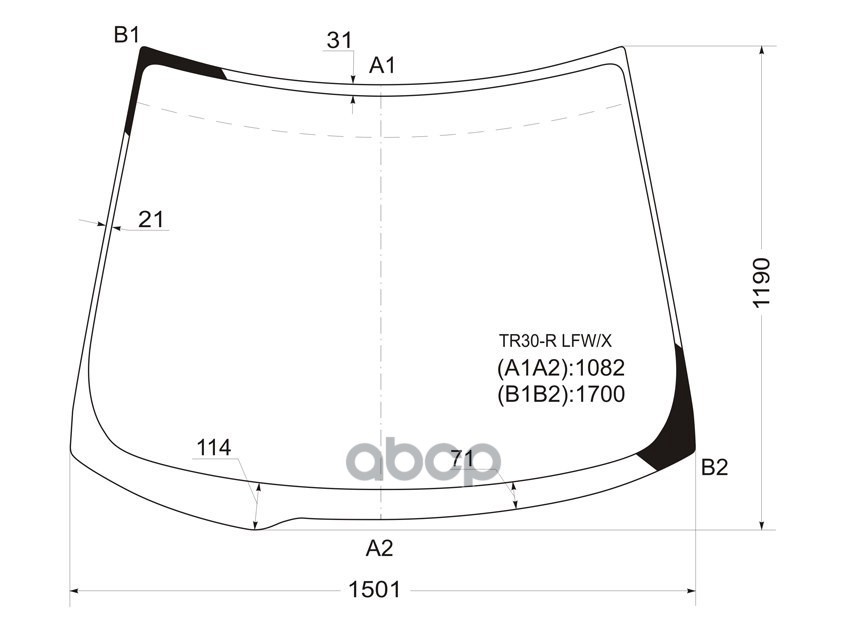 Стекло лобовое Toyota Estima 00-05 XYG арт. TR30-R LFW/X