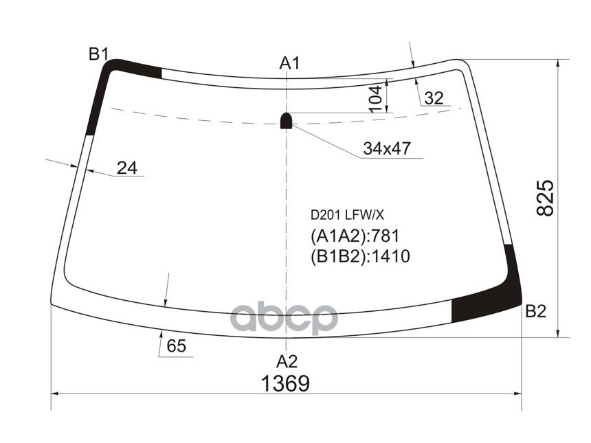 Стекло лобовое Mazda Demio 96-02 / Ford Festiva 96-99 XYG арт. D201 LFW/X