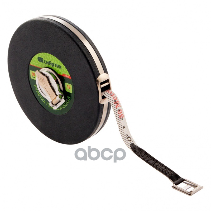 Рулетка геодезическая 30 м х 13 мм, закрытый корпус, фиберглассовая лента