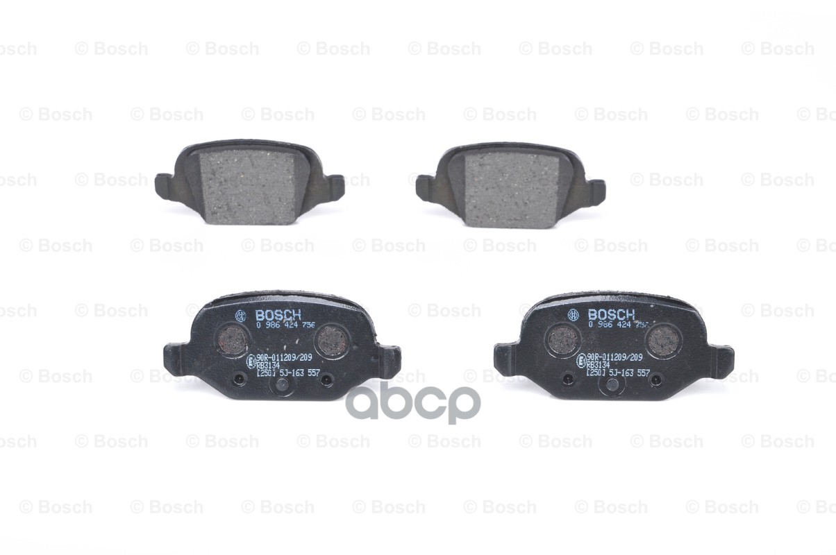 0 986 424 756 Колодки Дисковые З Fiat Punto 1.8I 16V 130 Hgt 99>/Doblo 1.2I/1.9D/Jtd 02> Bosch арт. 0986424756