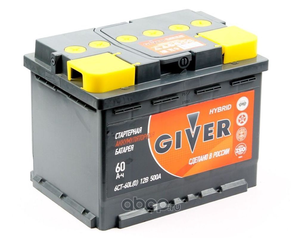 Аккумулятор гибрид. Аккумулятор giver hybrid 6ст-60.0. аккумулятор giver 60 6ct 60l. акб giver 6ct-60l 500a. аккумулятор &quot;giver&quot; 6ct-60l(1)12b 500a.