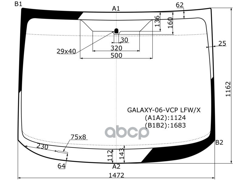 Стекло лобовое FORD GALAXY 06-15 XYG арт. GALAXY-06-VCP LFW/X