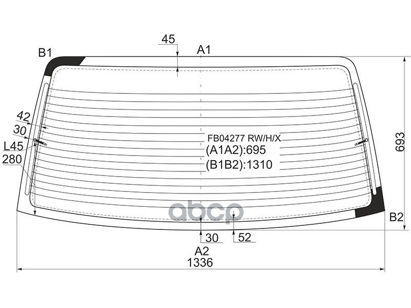 Стекло заднее (Цвет зеленый/ Обогрев) Volkswagen Passat 88-97 XYG арт. FB04277 RW/H/X
