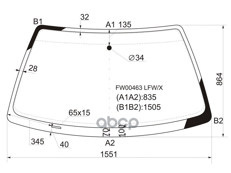 Стекло лобовое Audi 100 82-90 XYG арт. FW00463 LFW/X