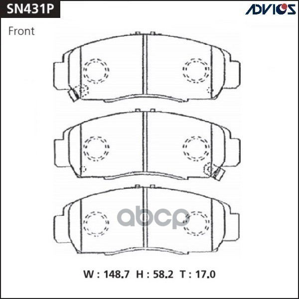 Дисковые тормозные колодки ADVICS 45022-SDB-A10 / 45022-SDR-A10 / 45022-SEP-A00 / 45022-SEP-A01 / 06450-S0K-000 / 06450-S0K-J01 / 06450-S0K-J02 / 06450-S3N-J00 / 06450-SEA-J00 / 06450-SEA-J01 / 06450-SEA-J10 / 06450-SFE-J20 / 45022-S0A-J20 / 45022-S0K-000