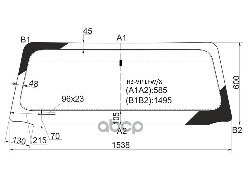 Стекло лобовое HUMMER H3 05-10 XYG арт. H3-VP LFW/X