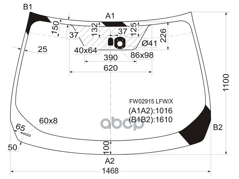 Стекло лобовое (Датчик дождя) Nissan Murano 07-16 XYG арт. FW02915 LFW/X