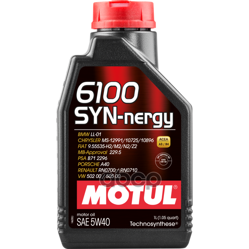 MOTUL Motul 6100 Syn-Nergy 5W40 A3/B4  1Л. Синт. /Technosynthese®/ (Масло Моторное)
