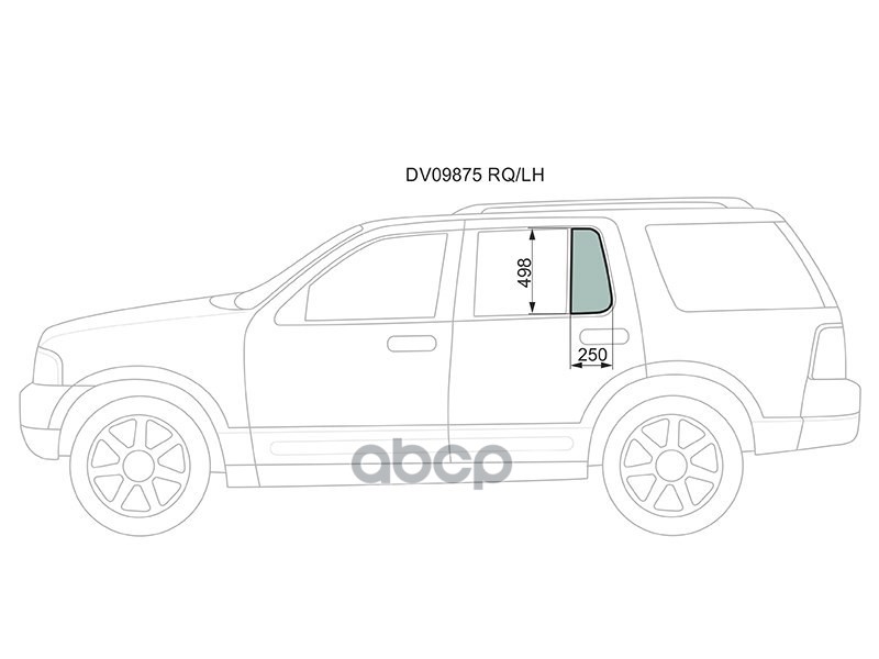 Стекло форточки (Сзади/ Слева/ Цвет зеленый) Ford Explorer 01-11 XYG арт. DV09875 RQ/LH