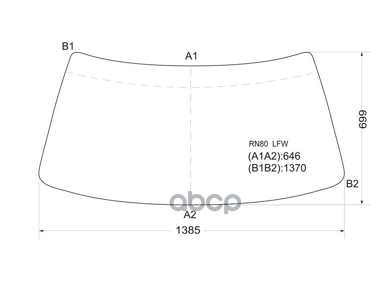 Стекло лобовое Toyota Hilux Pick Up 88-97 / Great Wall Safe 01-09 XYG арт. RN80 LFW
