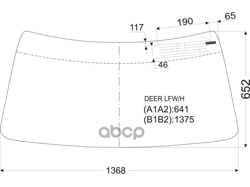 Стекло лобовое (Антенна) Great Wall Deer 03-08 XYG арт. DEER LFW/H