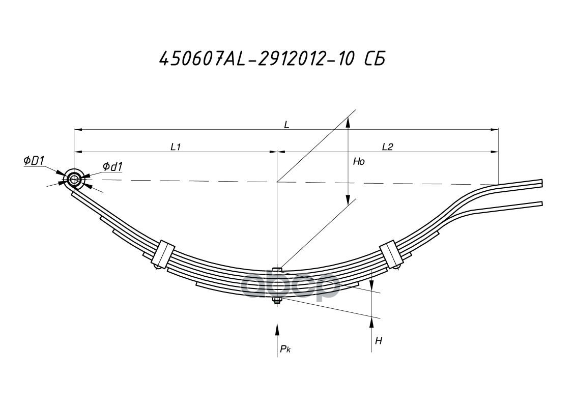 Рессора ALKO в сборе с сайлентблоками 7 лист 450607AL-2912012-10