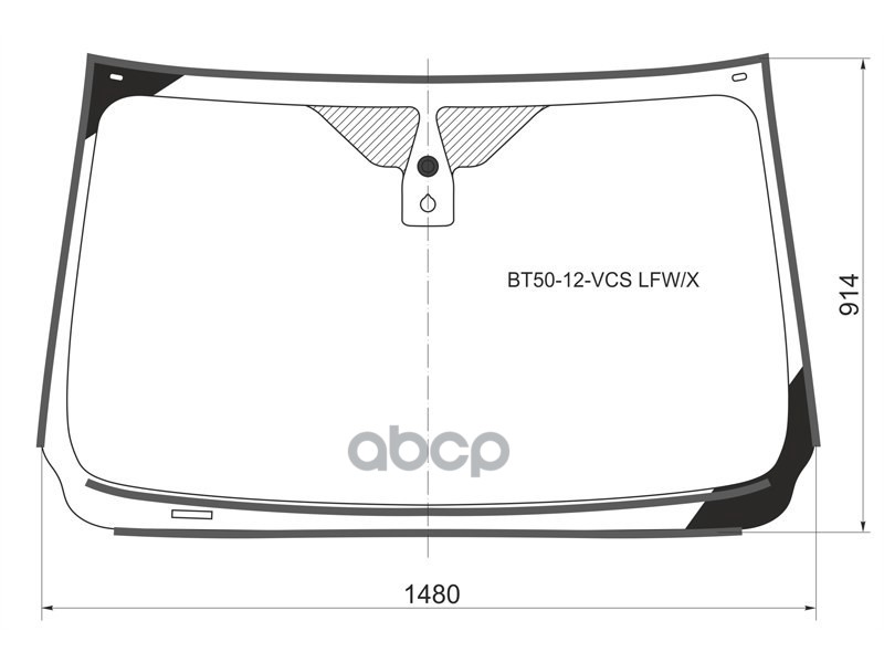 Стекло лобовое (Датчик дождя/ Молдинг) Ford Ranger EURO 11-15 / Mazda BT-50 11-20 XYG арт. BT50-12-VCS LFW/X