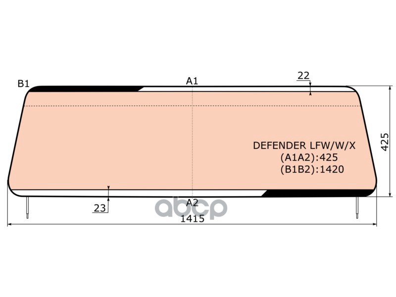 Стекло лобовое (Обогрев полный) Land Rover Defender 83-16 XYG арт. DEFENDER LFW/W/X
