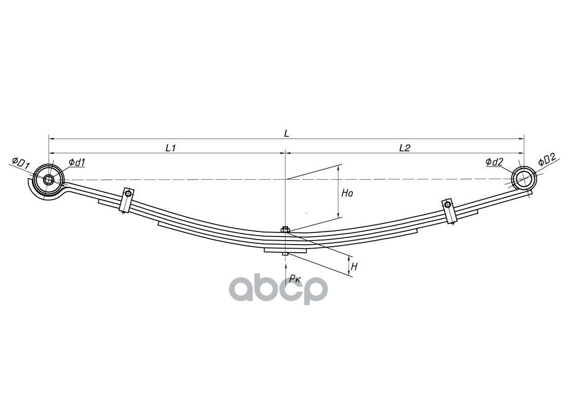 701104HD-2902012-10 Рессора передняя для Hyundai County 5 листов