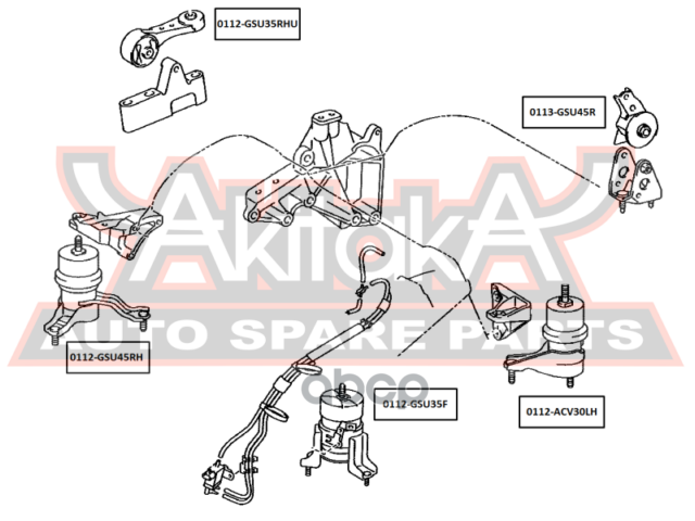 Опора двигателя правая TOYOTA Highlander GSU40/45 2007-2013