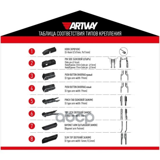 Щетка стеклоочистителя бескаркасная ARTWAY 28