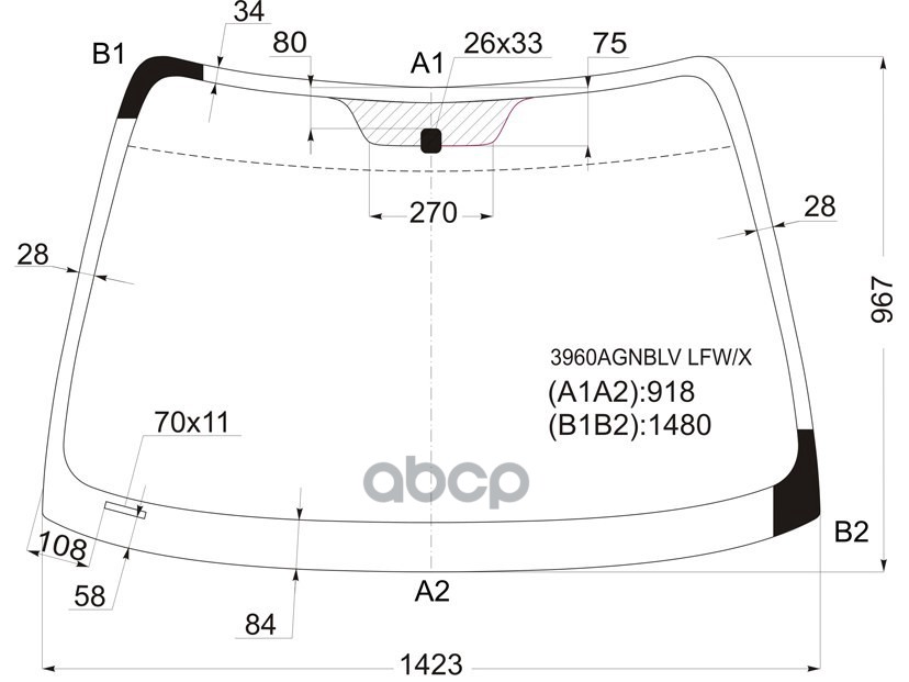 Стекло лобовое Honda Accord Euro 98-02 XYG арт. 3960AGNBLV LFW/X