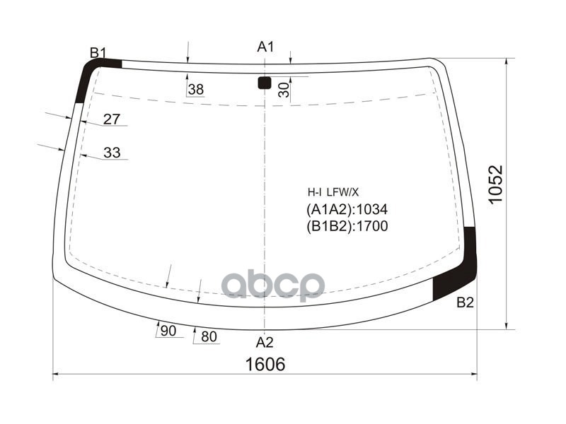Стекло лобовое Hyundai H1 97-07 / Starex 97-07 XYG арт. H-I LFW/X