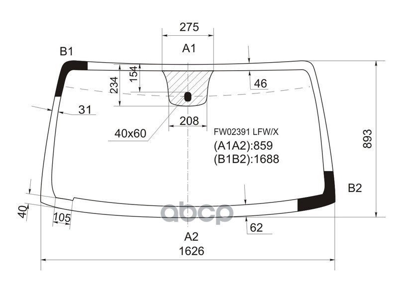 Стекло лобовое Infiniti QX56 04-10 / Nissan Armada 03-16 XYG арт. FW02391 LFW/X