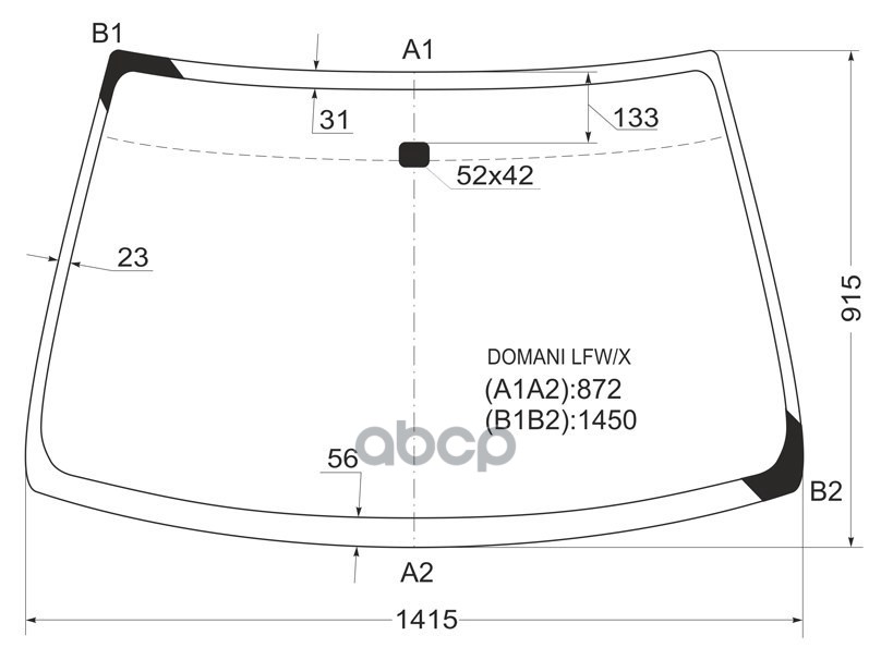 Стекло лобовое Honda Civic EURO 93-98 / Domani 92-96 XYG арт. DOMANI LFW/X