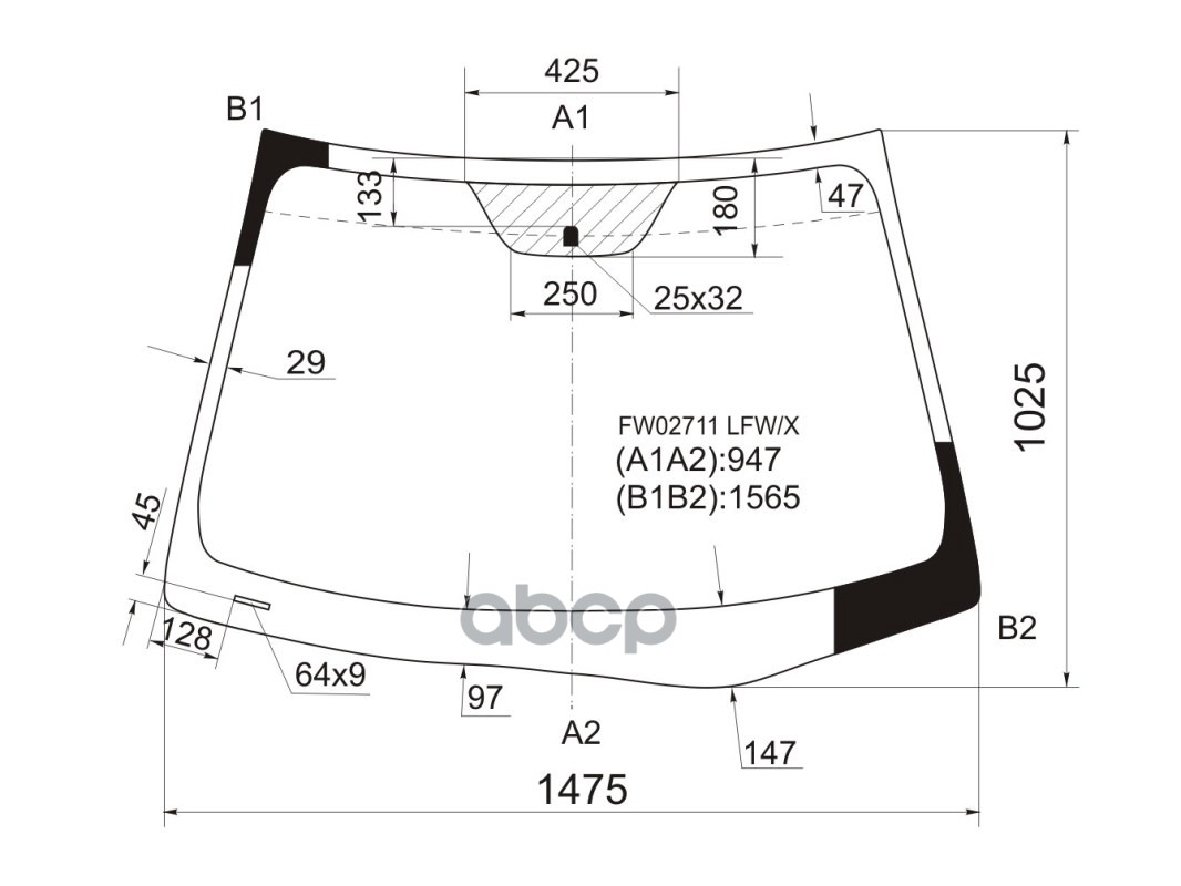 Стекло лобовое Hyundai Elantra 06-12 / Avante 06-11 XYG арт. FW02711 LFW/X