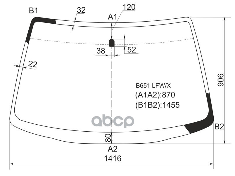 Стекло лобовое Mazda 323 94-00 / Familia 94-99 XYG арт. B651 LFW/X