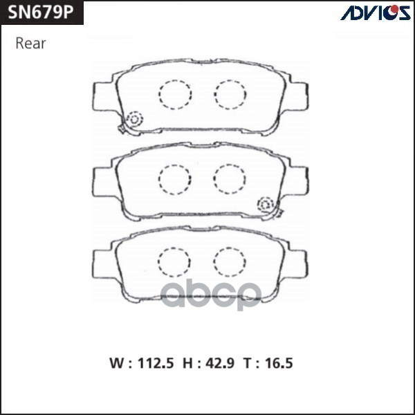 Дисковые тормозные колодки ADVICS 04466-28030 / 04466-28040 / 04466-28050 / 04466-28070 / 04466-28080 / V9118B032 / V9118M037 / 04466-45010 / 04466-44010