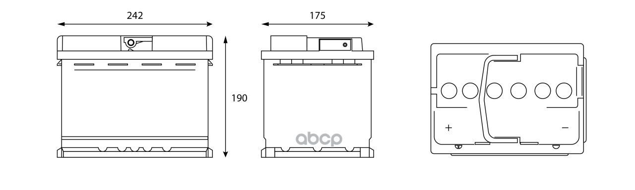 Аккумулятор Contact 60 Ah, 510 A, 242x175x190 прям. 242x175x190