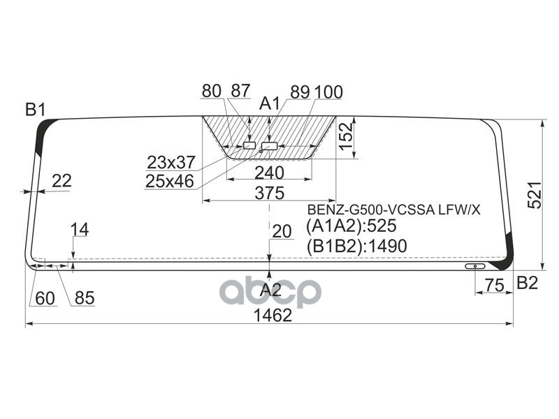 Стекло лобовое (Антенна/ Датчик дождя) Mercedes-Benz G-Class 89-12 XYG арт. BENZ-G500-VCSSA LFW/W/X