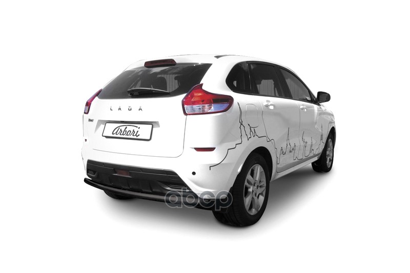 Защита заднего бампера d57 Arbori черн. для LADA Xray 2015-нв / Лада Иксрей