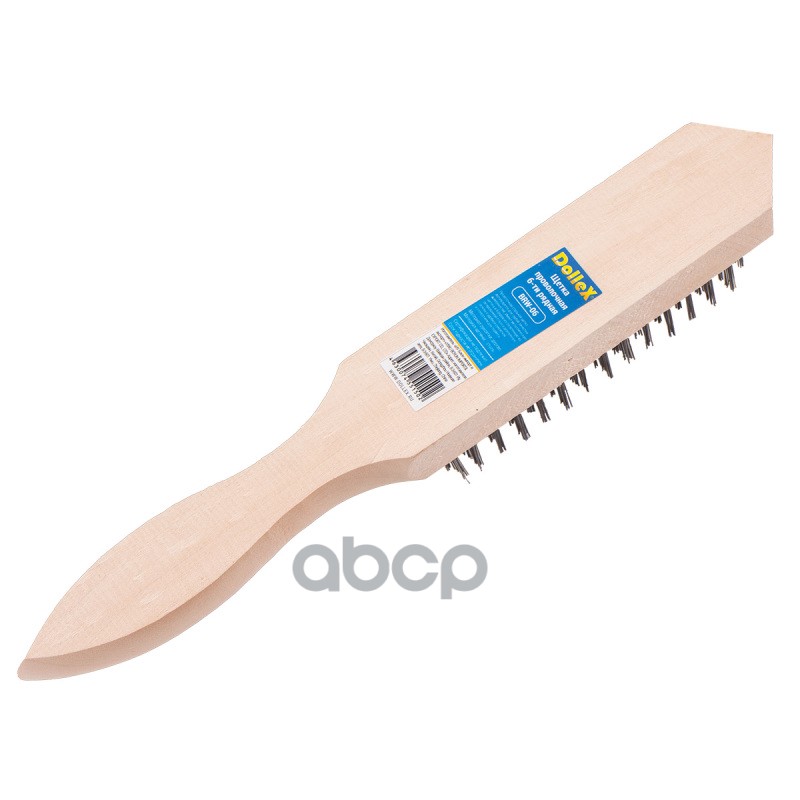 Щетка по металлу 6ти-рядная деревянная ручка DolleX 138203