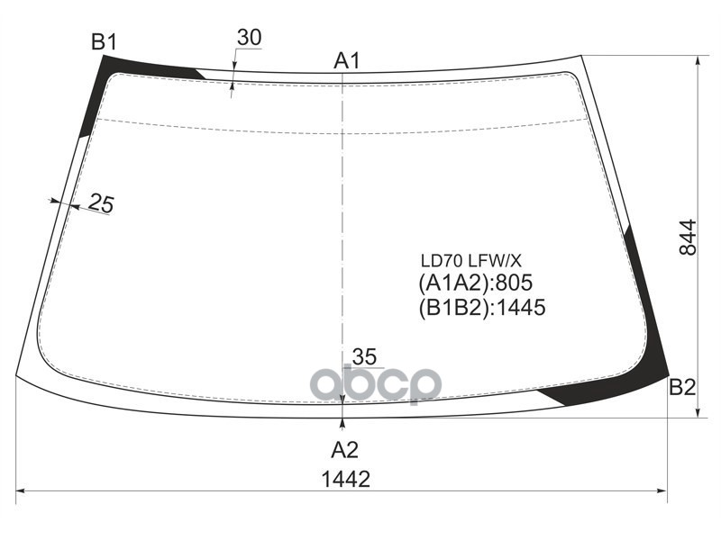Стекло лобовое Mitsubishi Lancer 91-01 / Libero 92-02 XYG арт. LD70 LFW/X