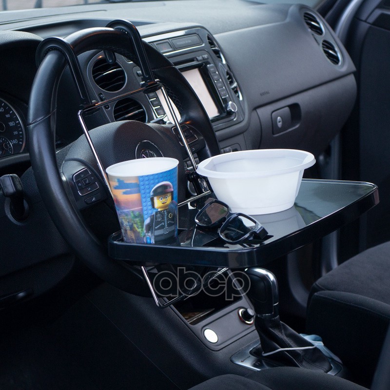 Столик автомобильный на руль или подголовник 360 х 235 мм, черный